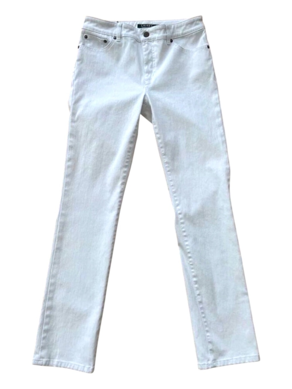 Ralph Lauren Premier Straight jeans white stretch denim high waisted rise size 6